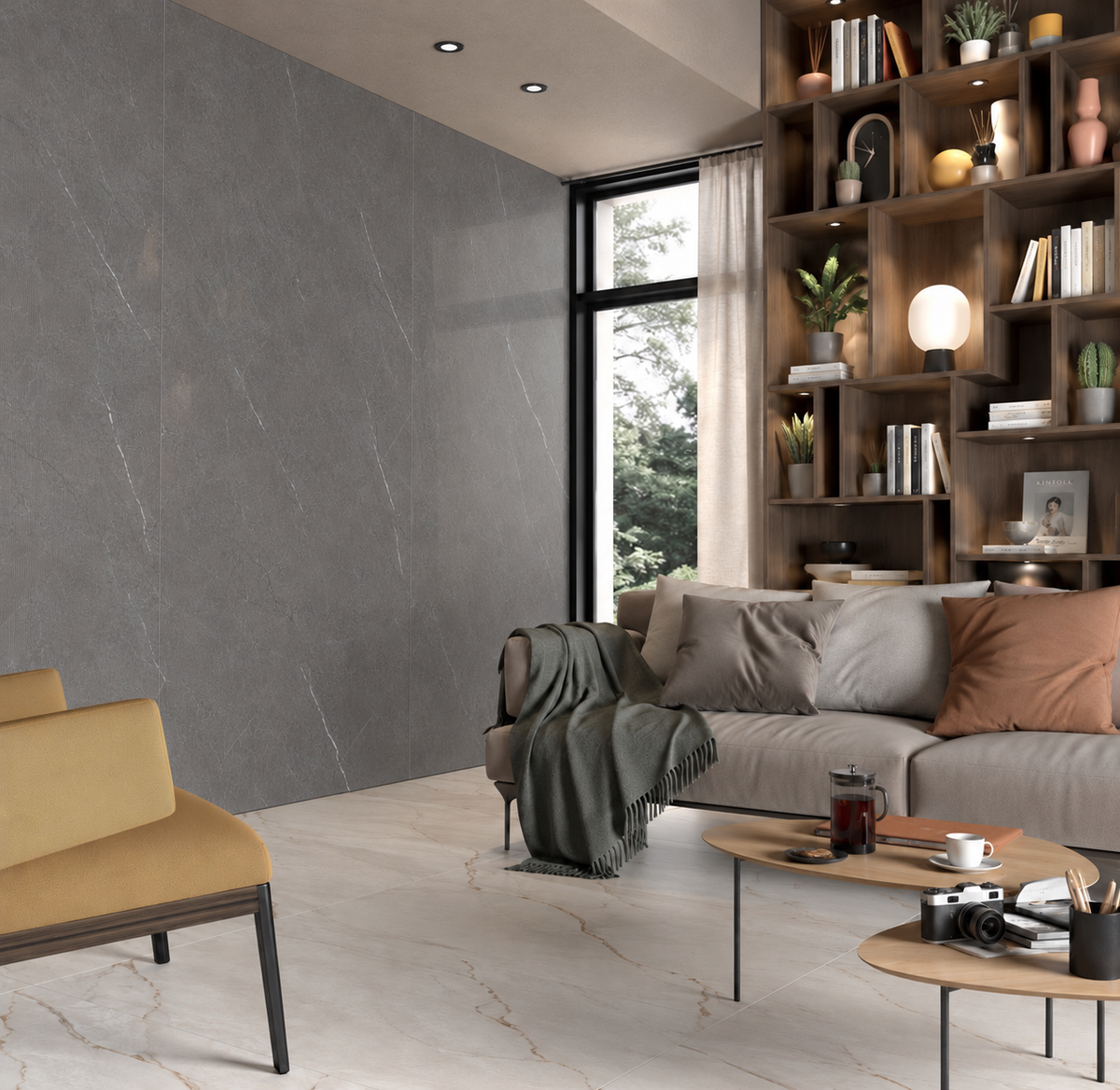 SPC Wall Panel Dark Grey Marble (280cm x 97cm)