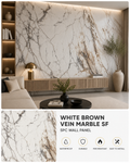 White Brown Vein Marble SPC Wall Panel