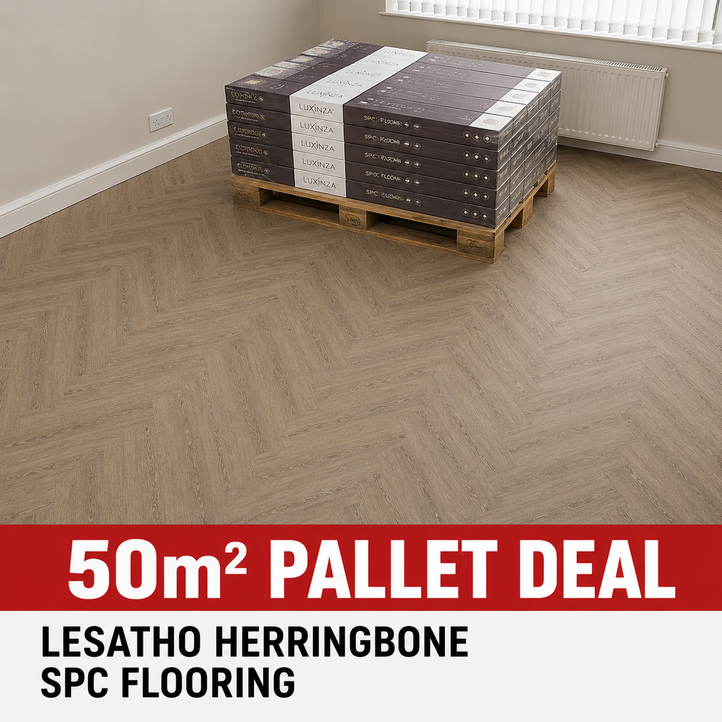50m² Pallet Deal – Lesatho Herringbone SPC Flooring