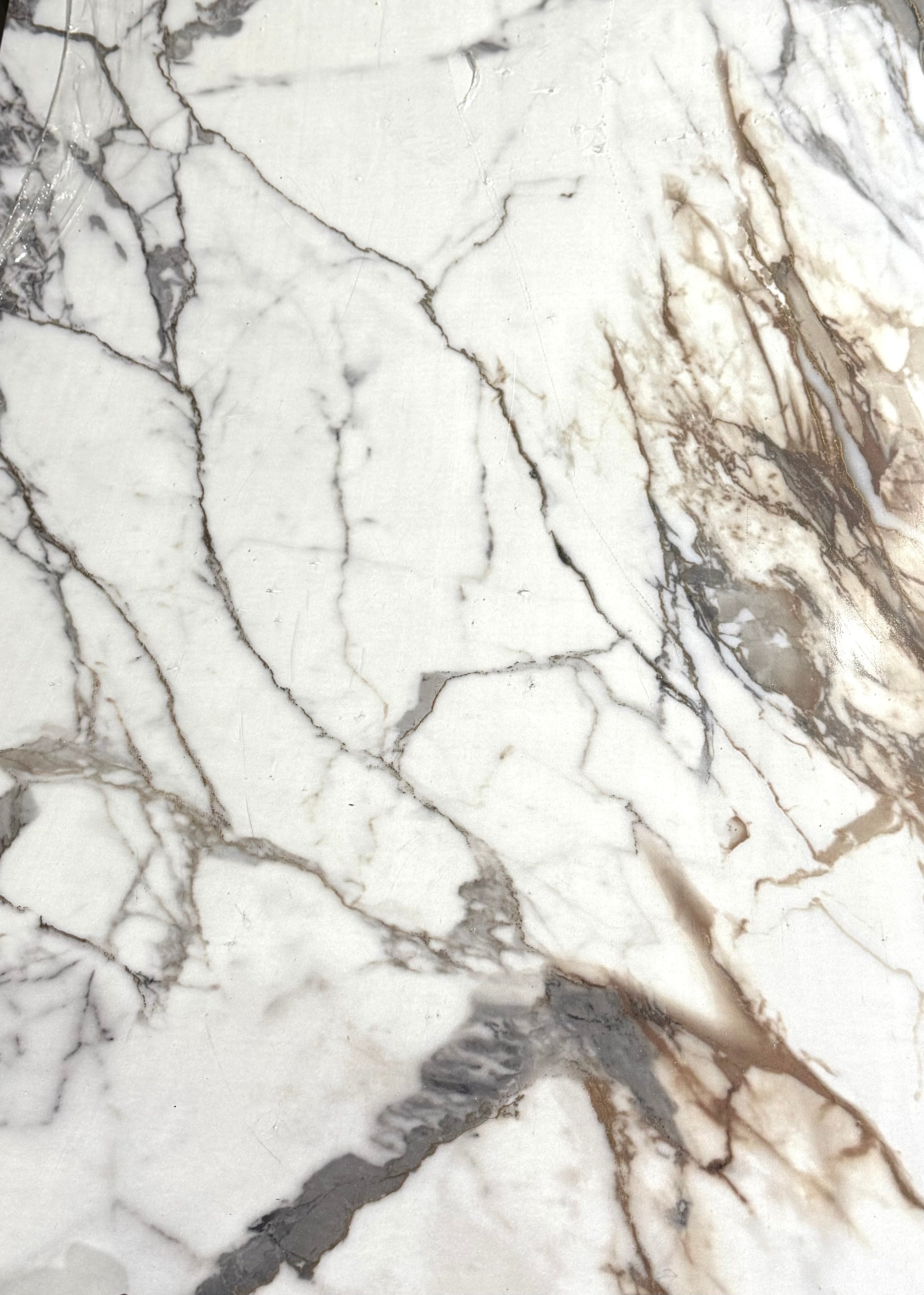 White Brown Vein Marble SPC Wall Panel