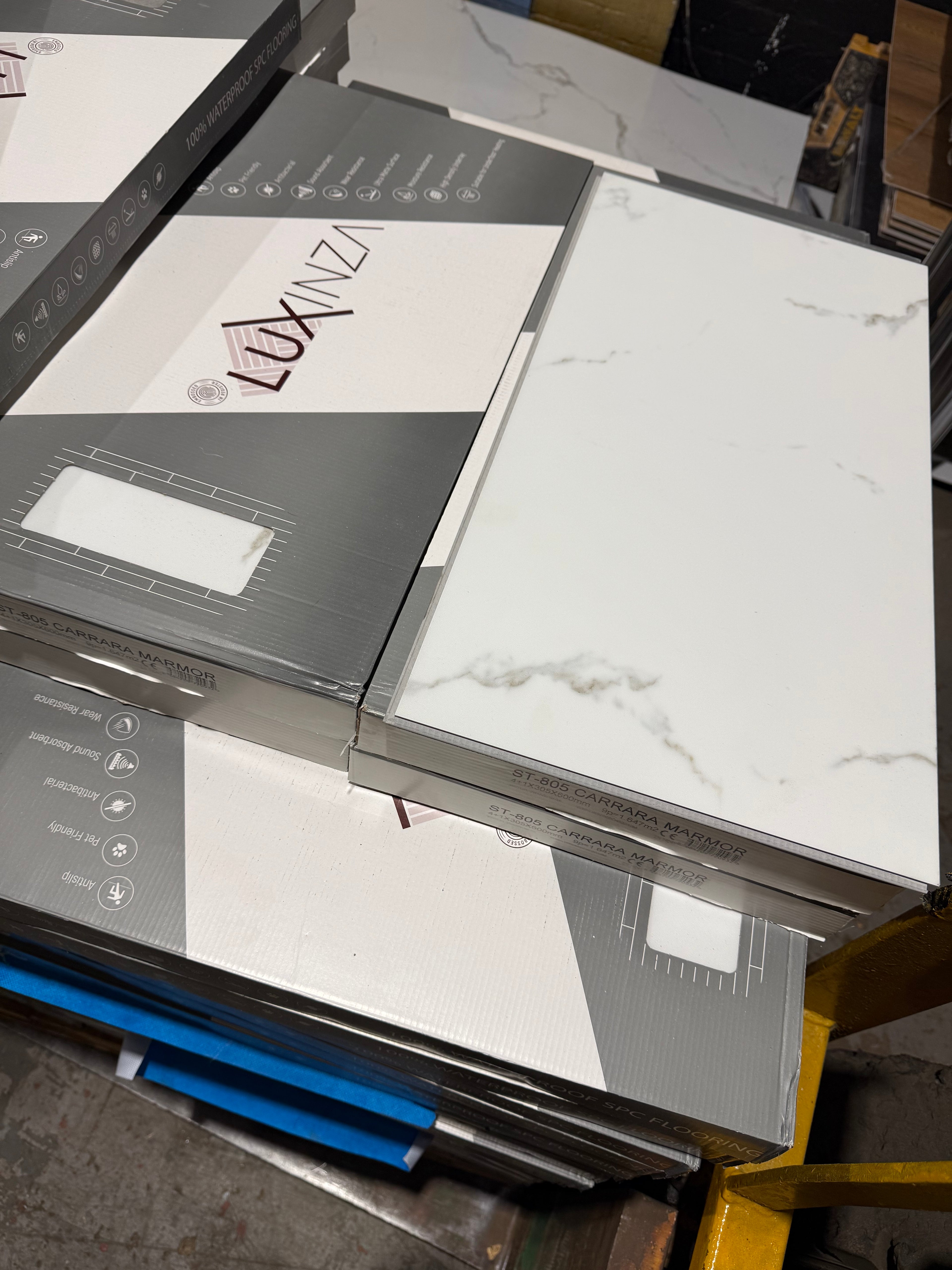 50m² Pallet Deal – Carrara Marmor Stone SPC Flooring