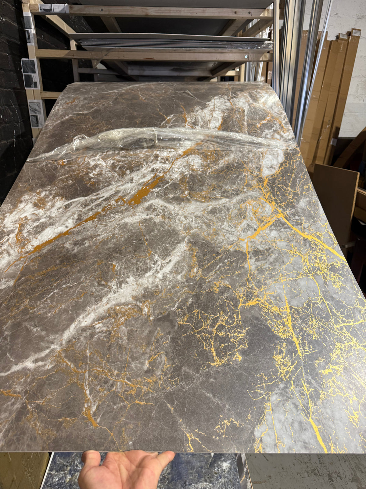SPC Wall Panel Dark Gold Marble (280cm x 97cm)