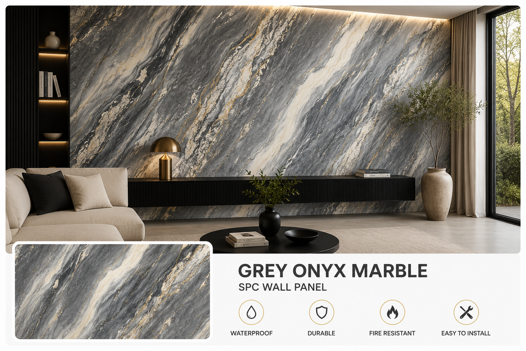 Grey Onyx Marble SPC Wall Panel