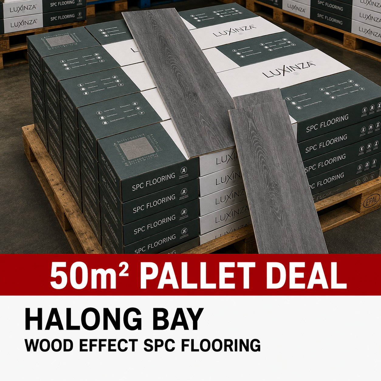50m² Pallet Deal – Halong Bay Wood Effect SPC Flooring
