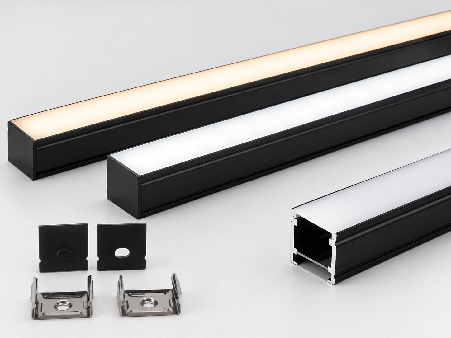 6 Light LED Wall Panel Lighting Kit – 1m or 2m – Black or White