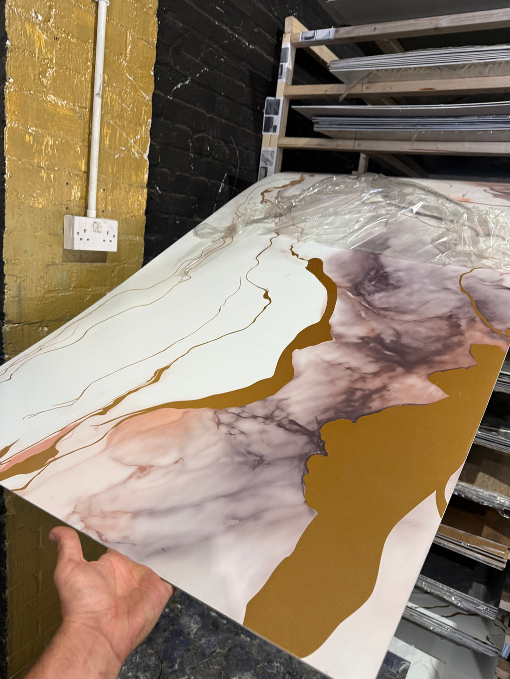 SPC Wall Panel White Rose Gold Marble (280cm x 97cm)
