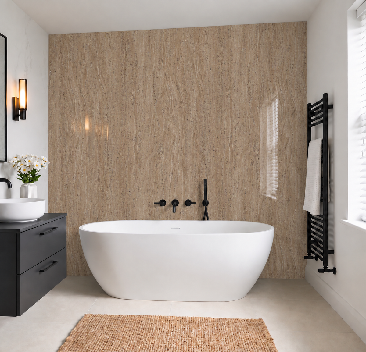SPC Wall Panel Light Travertine (280cm x 97cm)