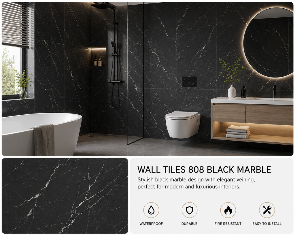 Wall Tiles 808 Black Marble