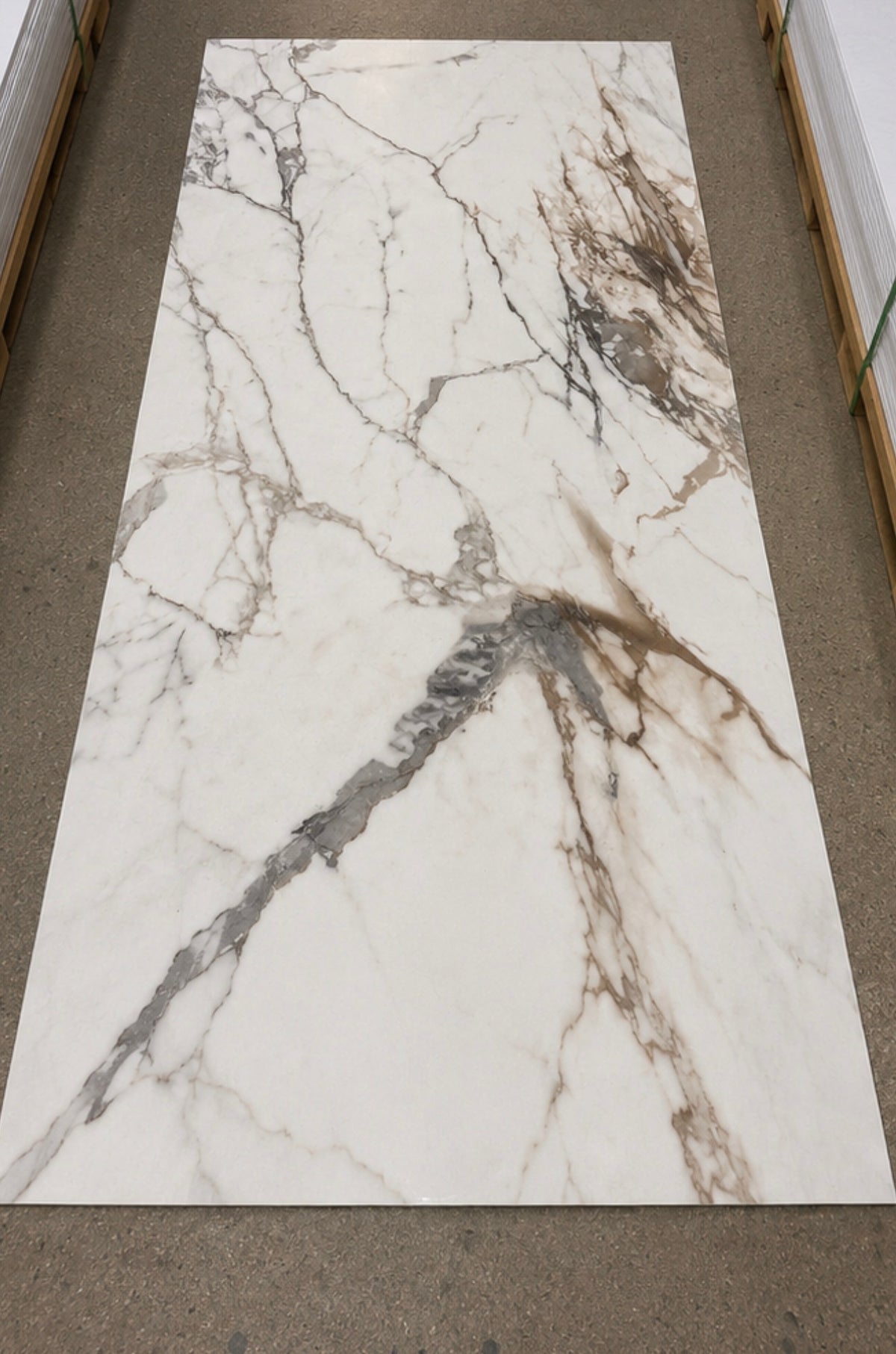 SPC Wall Panel White Brown Vein Marble (280cm x 97cm)