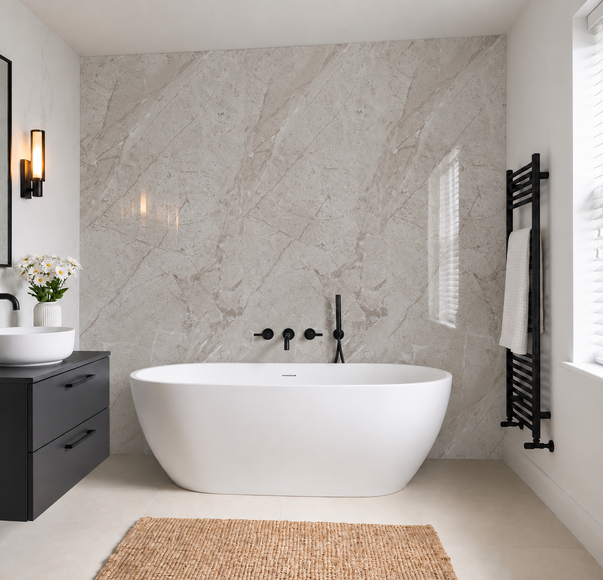 SPC Wall Panel Grey Stone (280cm x 97cm)