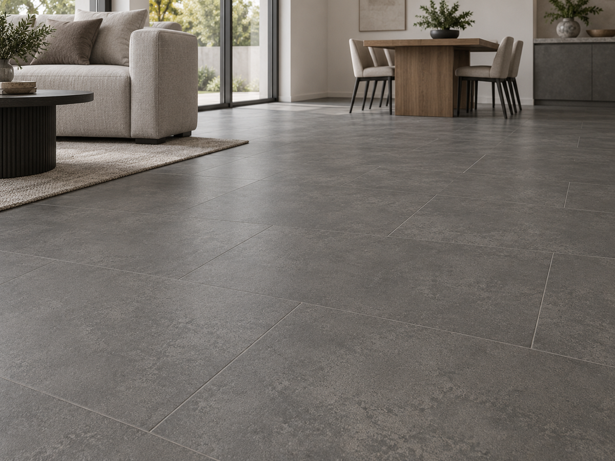 Concrete Dark Stone SPC Flooring ST804 SUPREME