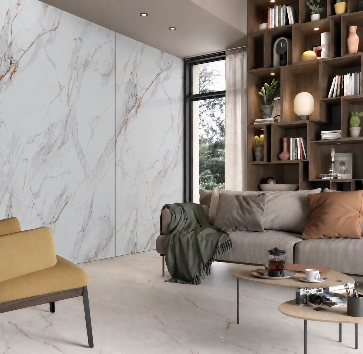 SPC Wall Panel White Grey Vein Marble (280cm x 97cm)