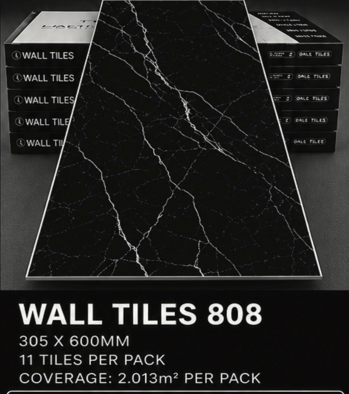 Wall Tiles 808 Black Marble