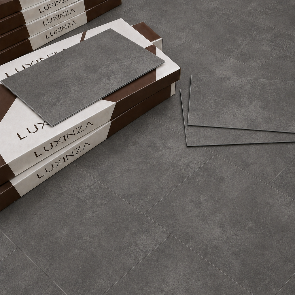 Concrete Dark Stone SPC Flooring ST804 SUPREME