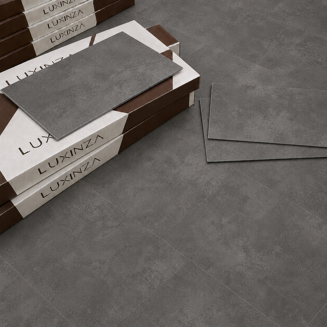 Concrete Dark Stone SPC Flooring ST804 SUPREME