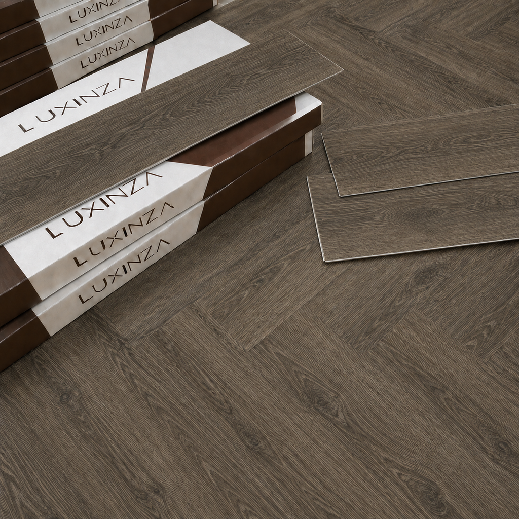 Smoked Oak Herringbone SPC Flooring AC-509-HB ROBUSTO