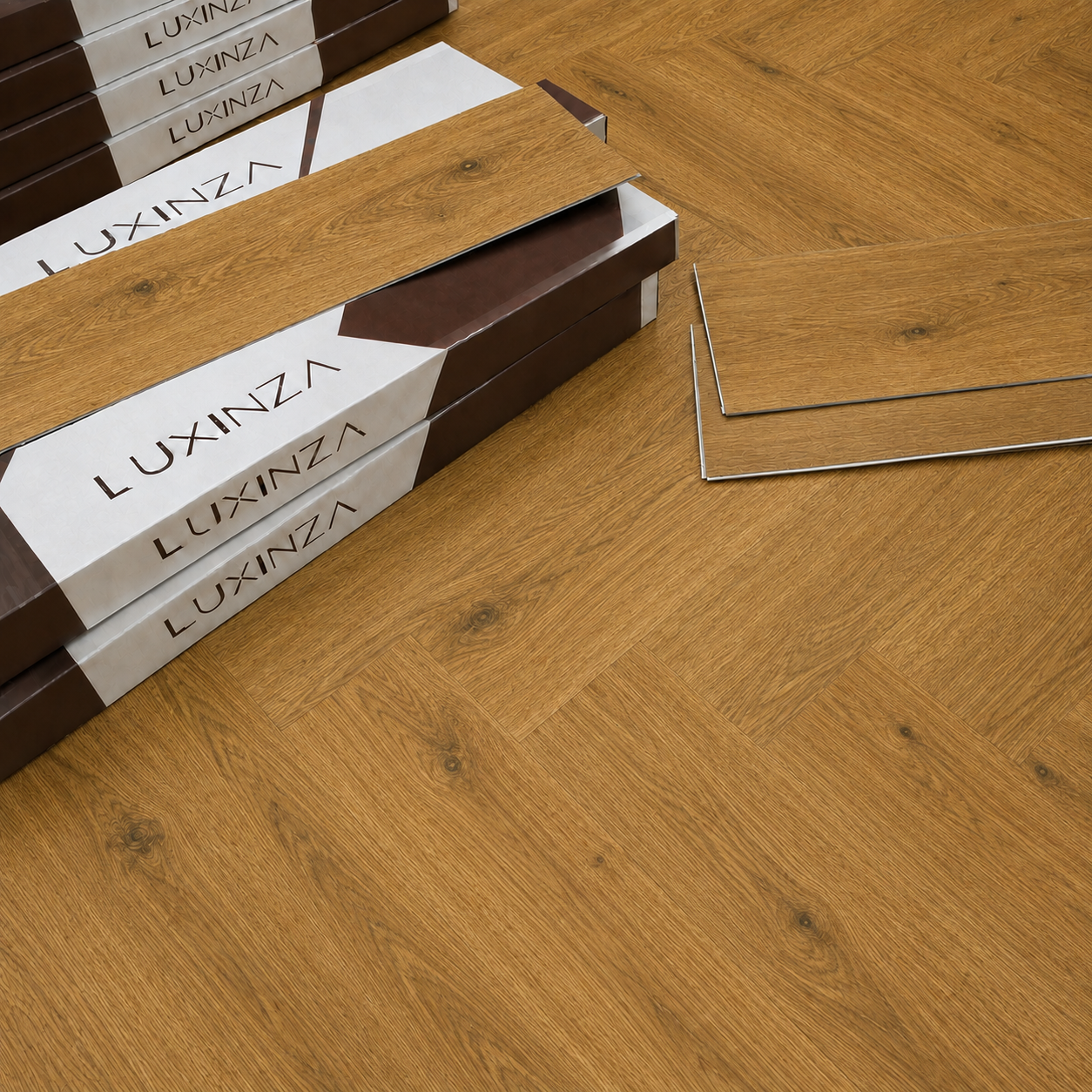 Amber Oak Herringbone SPC Flooring AC-503-HB ROBUSTO