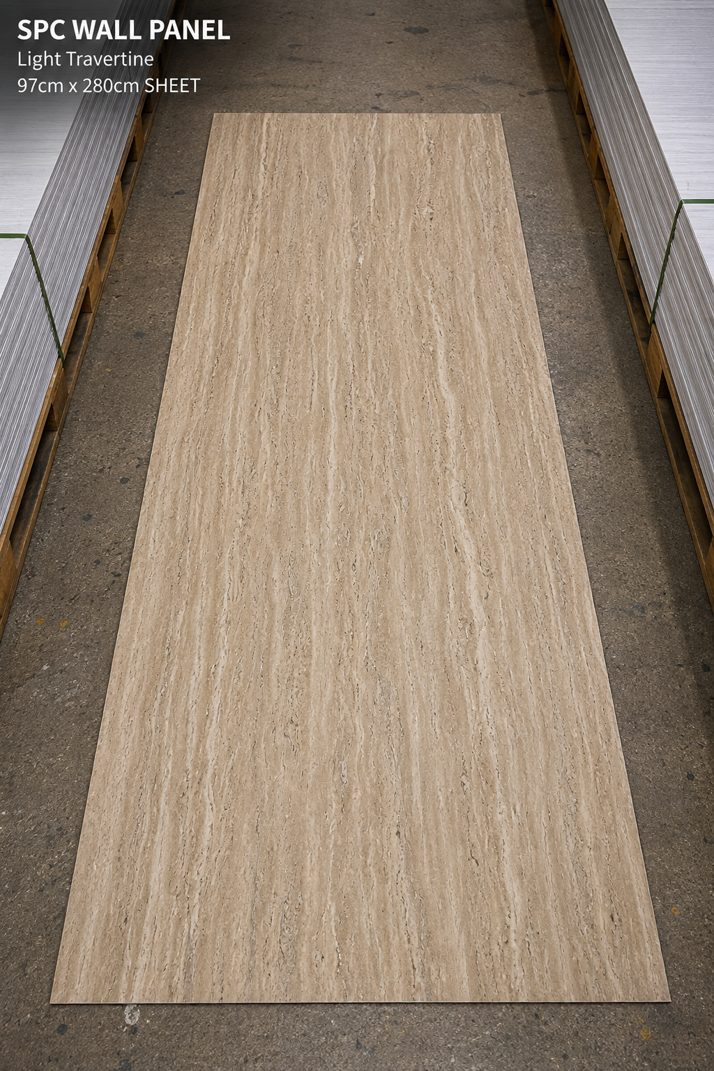 SPC Wall Panel Light Travertine (280cm x 97cm)