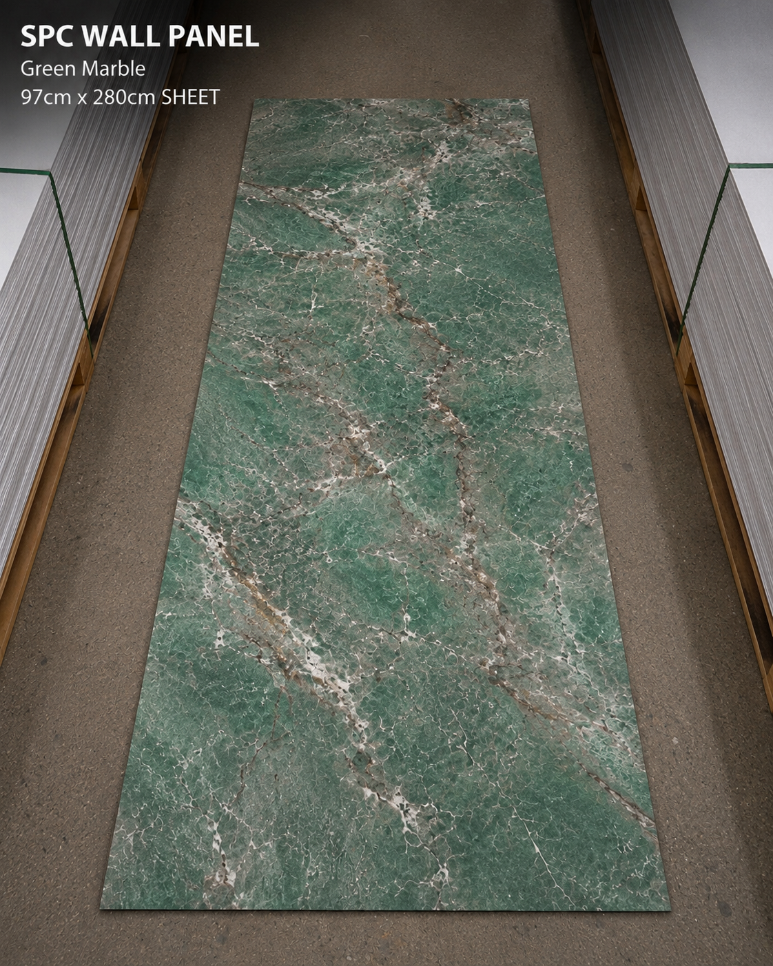 SPC Wall Panel Green Marble (280cm x 97cm)