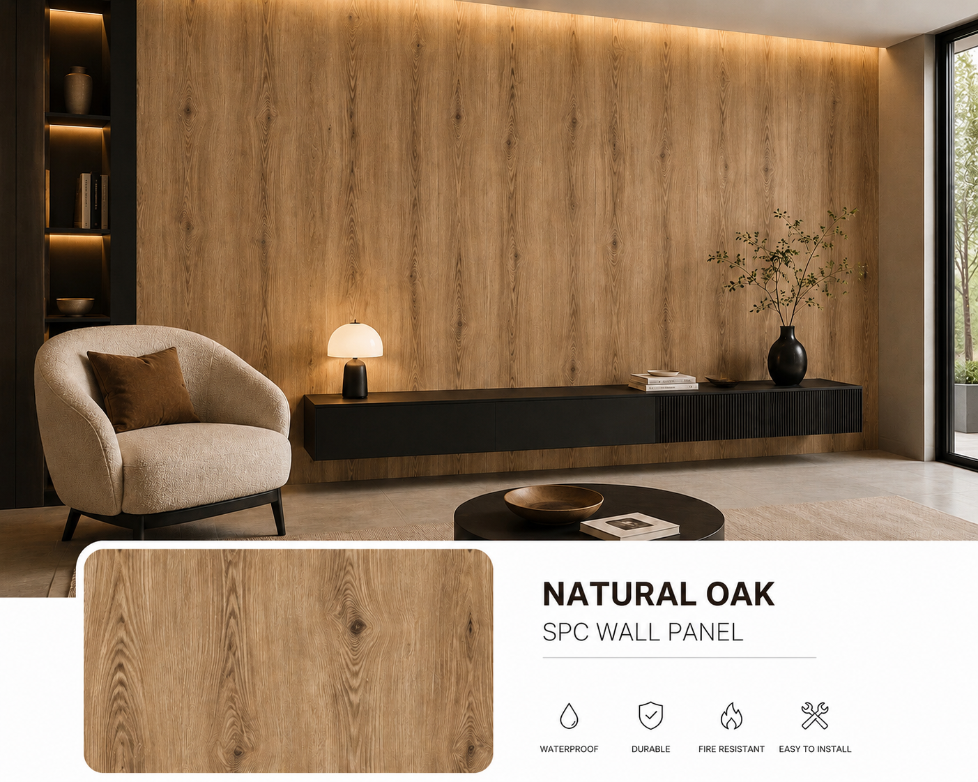 Natural Oak SPC Wall Panel