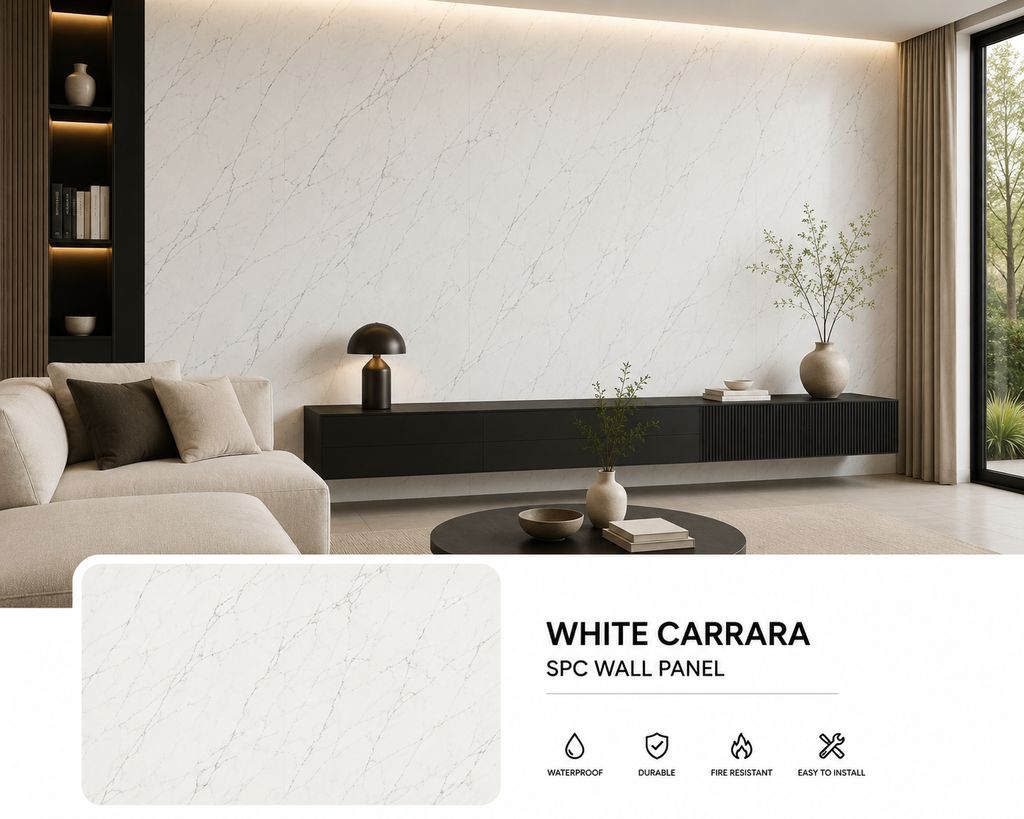 White Carrara SPC Wall Panel