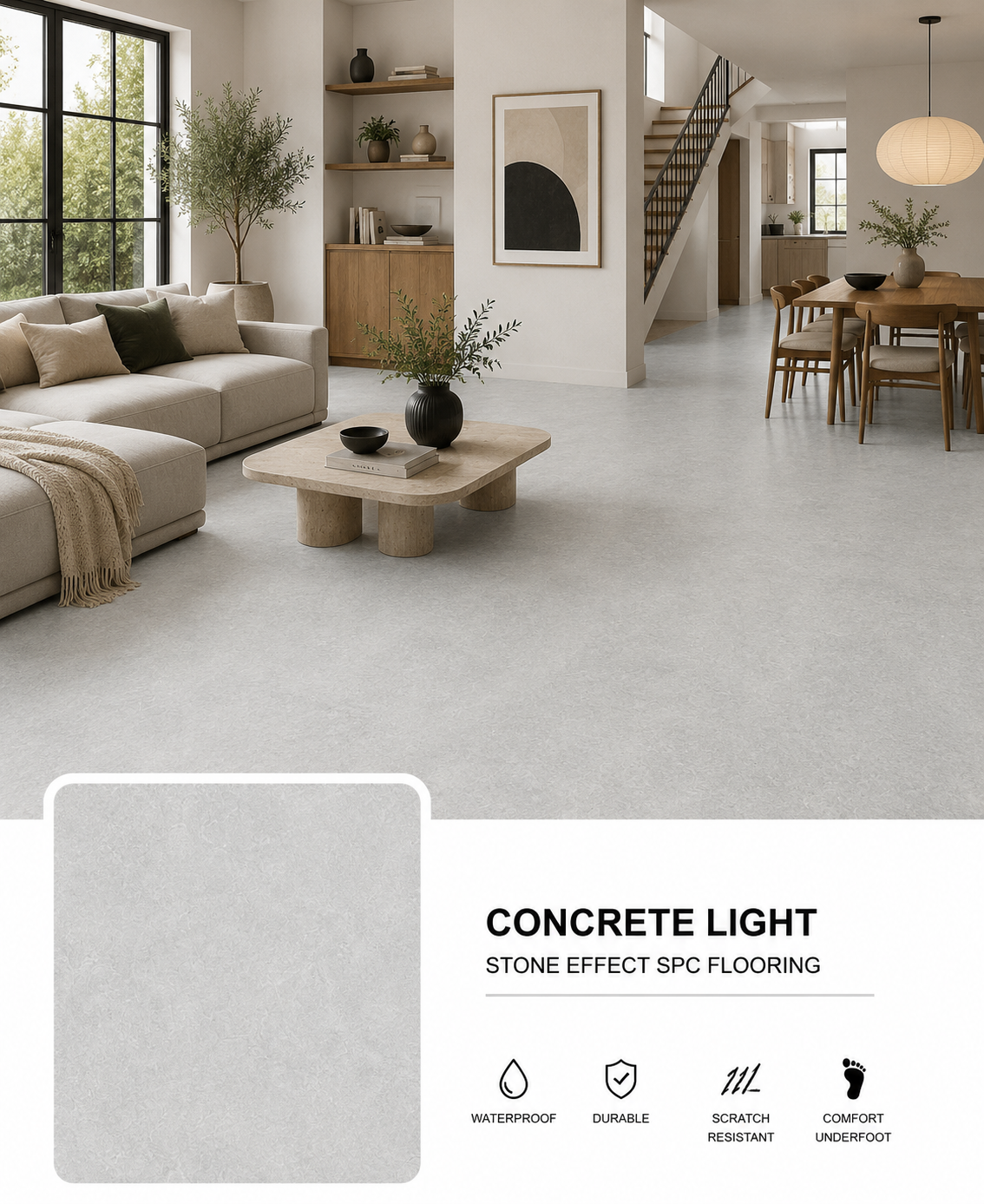 Concrete Light Stone SPC Flooring