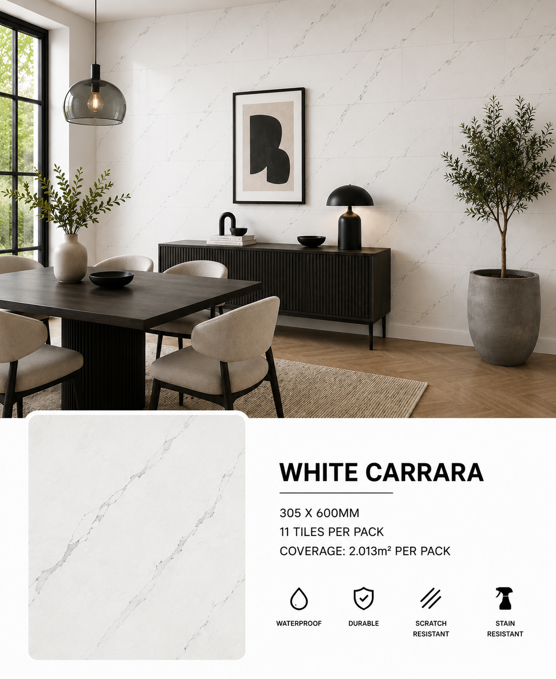 Wall Tiles 805 White Carrara
