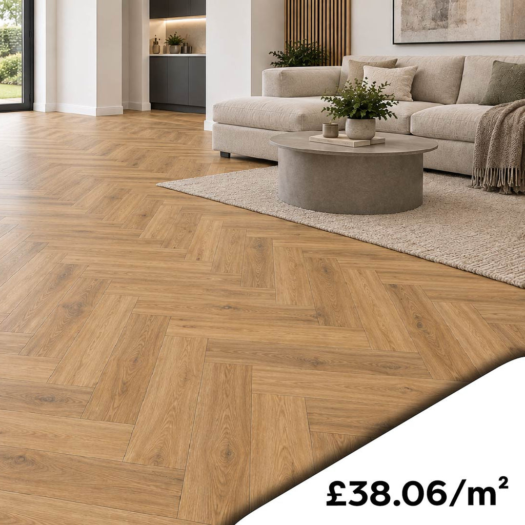 Amber Oak Herringbone SPC Flooring AC-503-HB ROBUSTO