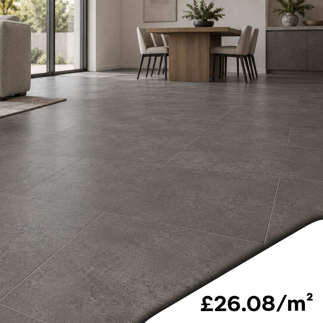 Concrete Dark Stone SPC Flooring ST804 SUPREME